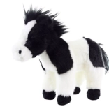 Cavallo di peluche bianco e nero eco-friendly