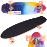 Skateboard con stampa su un lato Rainbow, ruote LED