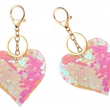 Ciondolo a forma di cuore con paillettes double-face