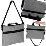 Borsa in tessuto grigio per notebook 15,6'' con tracolla regolabile