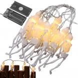 Catena luminosa LED di Halloween con scheletri 2 m, 10 pendenti, bianco caldo