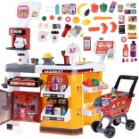 Grande supermercato giocattolo per bambini con carrello e accessori