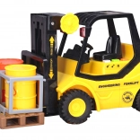 Carrello elevatore giallo-nero con effetti