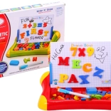 lavagna magnetica con lettere e numeri con vano portaoggetti