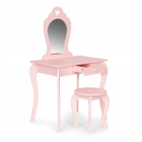 Grande toeletta per bambini in legno con specchio rosa ECOTOYS