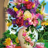Puzzle 1500 pezzi Vaso con fiori – Colibrì