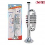 Tromba in metallo lucido con quattro valvole