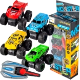 Set da corsa con 4 auto in metallo con lanciatori