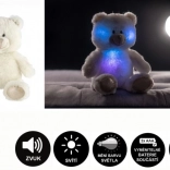 Orsetto bianco di peluche sognatore 40 cm con illuminazione e suono