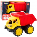 Grande camion ribaltabile per bambini per la sabbia - Veicolo da costruzione rosso-giallo