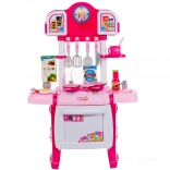 Cucina giocattolo rosa con suoni e luci con tendina e orologio