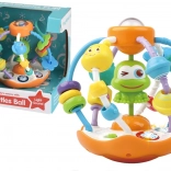 Sfera interattiva rana con luce e musica