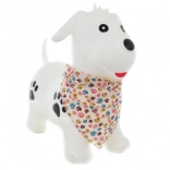 Cavalluccio a molla in gomma a forma di cagnolino con pompetta