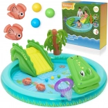 Parco acquatico gonfiabile BESTWAY coccodrillo con scivolo, spruzzatore e palline