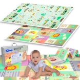 Tappetino da gioco pieghevole bifacciale in schiuma HUMBI XPE 120 × 180 × 0,8 cm – animaletti e viuzze