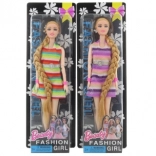 Bambola con abito a righe e braccia snodate 28 cm