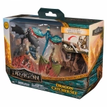 Dragon Trainer – set cacciatori di draghi, 5 mini figure e catapulta spara-rete