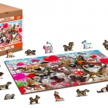 Puzzle di legno Ora di festa 2 in 1