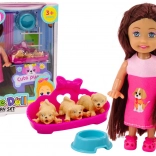 Mini bambola Abito con capelli lunghi Three Dog Lair