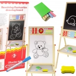Lavagna in legno doppia faccia Magnetica e a Gesso con Accessori