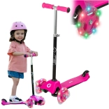 EVO monopattino a tre ruote per bambini Light Up Mini Cruiser rosa con ruote luminose