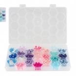 Perline colorate in plastica con cordino in scatola