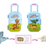 Scheletro di dinosauro in valigetta