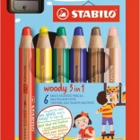 STABILO Set 6 matite 3 in 1 con temperamatite