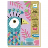 DJECO Quadri di sabbia e glitter: Uccelli abbaglianti