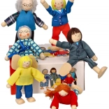 Goki bambole di famiglia per casa delle bambole, set 6 pz