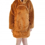 Coperta felpa con cappuccio riscaldante per bambini capibara 3–6 anni di Cozy Noxxiez