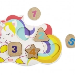 Puzzle in legno Little Tikes con numeri - Unicorno, Dinosauro, Lama