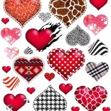 Piccoli fogli di toppe a forma di cuore