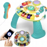 Tavolino musicale educativo con pianoforte, tromba e microfono