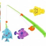 Gioco di pesca magnetico per bambini con canna e 3 animaletti, mix di colori