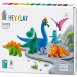 Hey Clay dinosauri – set creativo di pasta autoindurente (15 vasetti)