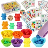 Orsetti Montessori – set per imparare il conteggio e i colori, 44 pezzi