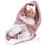 Llorens New Born bambola realistica con occhi mobili e suoni 42 cm