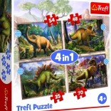 Puzzle 4in1 Dinosauri Interessanti