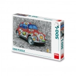 Puzzle dipinto auto con motivo floreale 500 pezzi