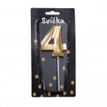 Candela party dorata numero 4