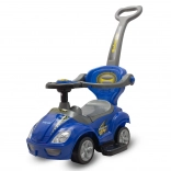 Spingibile/giocattolo 3 in 1 con asta di guida Baby Mix Mega Car – blu