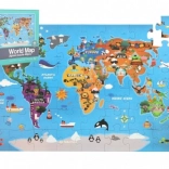 Puzzle in legno Mappa mondiale 48 pezzi