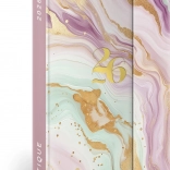 Agenda settimanale Marmo rosa con chiusura magnetica 2026