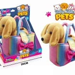 Cagnolino di peluche nella borsetta