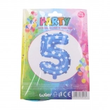 Palloncino gonfiabile numero 5 blu con stelline