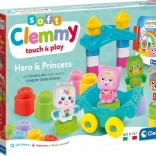Clementoni Soft Clemmy grande set di gioco con libricino – cavaliere e principessa