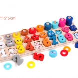 Puzzle Montessori in legno 4 in 1 – imparare a contare