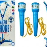 Set karaoke per bambini con doppio microfono su treppiede – blu