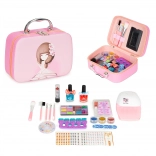 Set di cosmetici per bambini in valigetta con specchietto e lampada UV LED